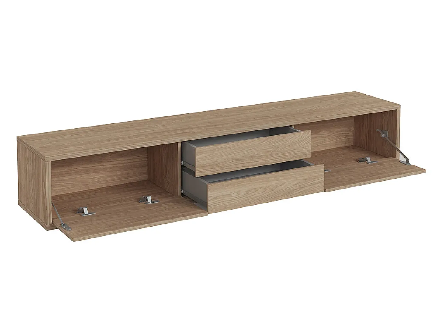 Mueble TV 2 puertas 2 cajones 180 cm Idra Madera