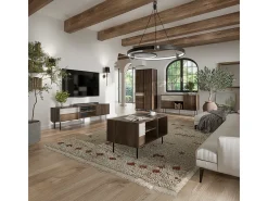 Mueble TV 2 puertas 180 cm Astra Madera oscura y Cachemira