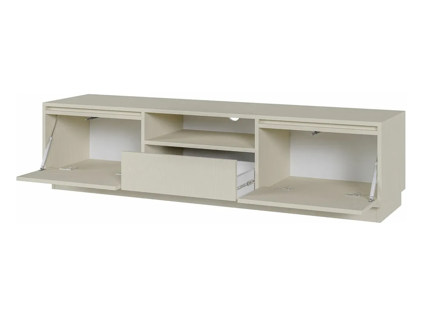 Mueble TV 3 puertas con 3 cajones - 154 cm - beige - EVO
