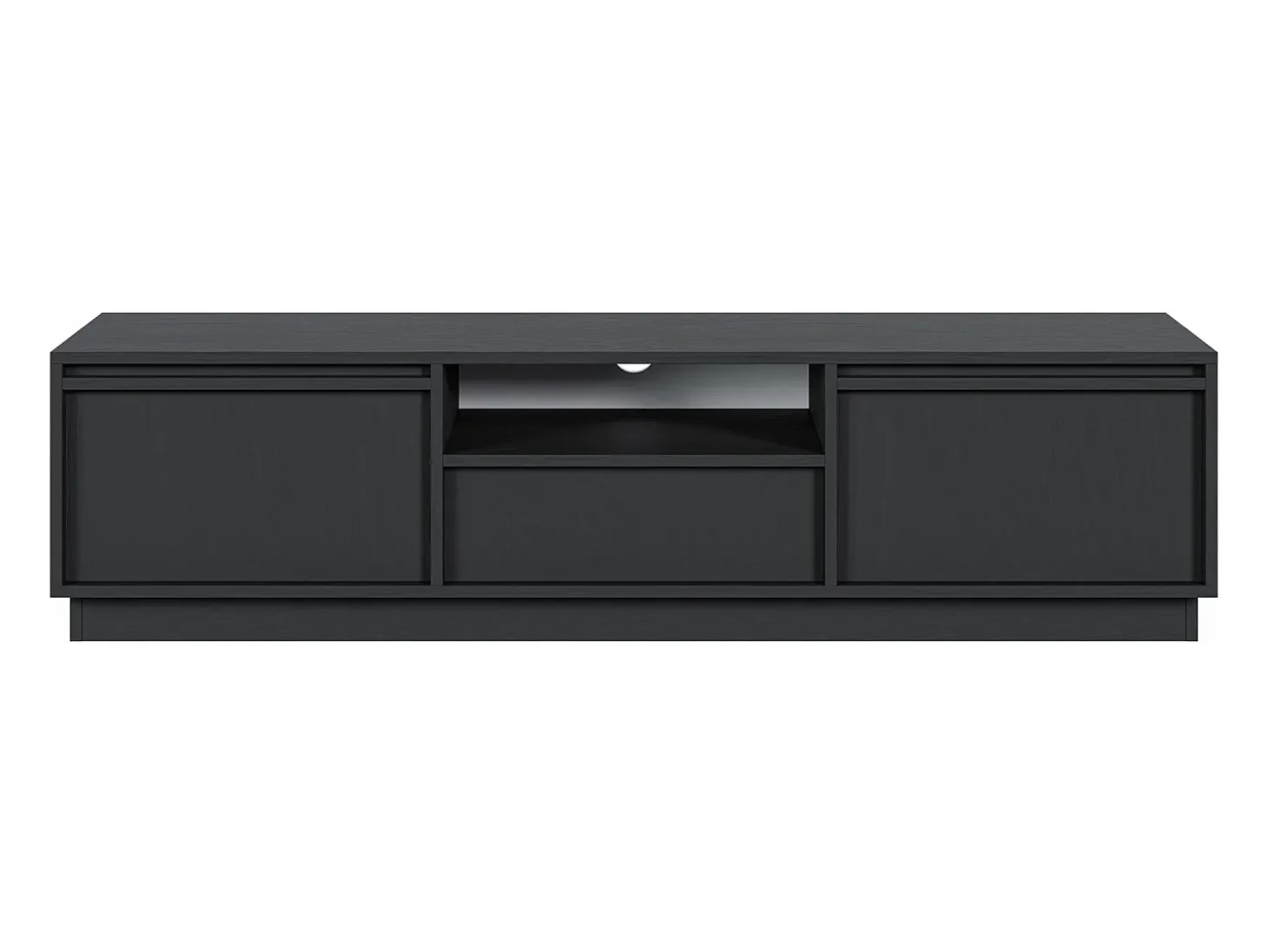 Mueble TV 3 puertas con 3 cajones - 154 cm - grafito negro - EVO