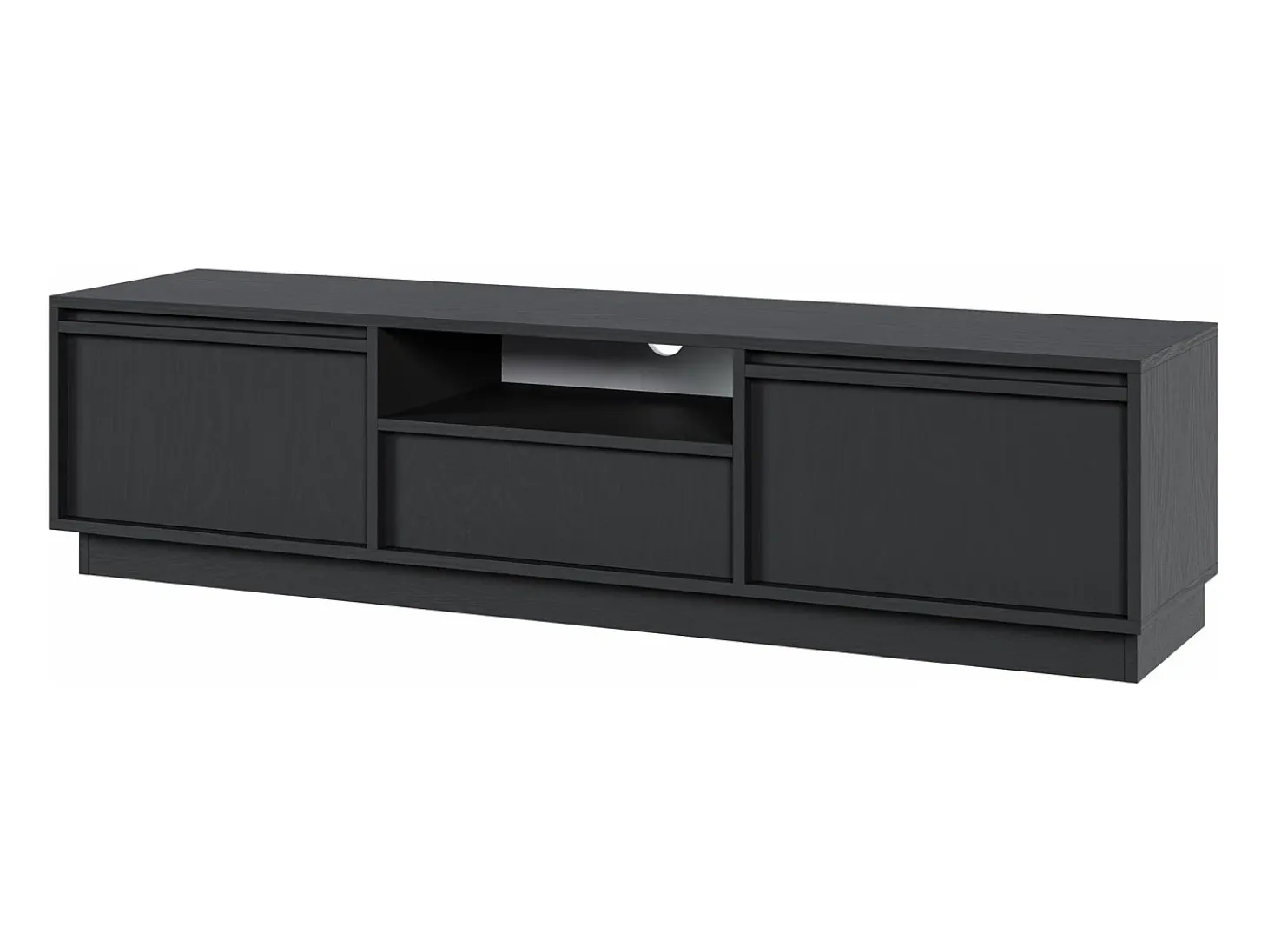 Mueble TV 3 puertas con 3 cajones - 154 cm - grafito negro - EVO