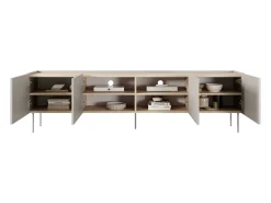 Mueble TV 4 puertas con pie metálico 220x60 cm