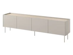 Mueble TV 4 puertas con pie metálico 220x60 cm