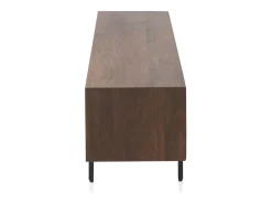 Mueble TV 3 puertas de madera maciza de mango y base metálica