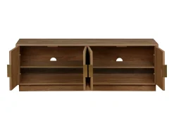 Mueble tv 4 puertas efecto madera de mango exótico, 140cm efecto