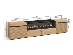 Mueble TV | Televisión, 200x35x45cm, Para TV hasta 80