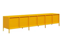Mueble TV acero laminado en frío amarillo mostaza 202x39x43,5cm