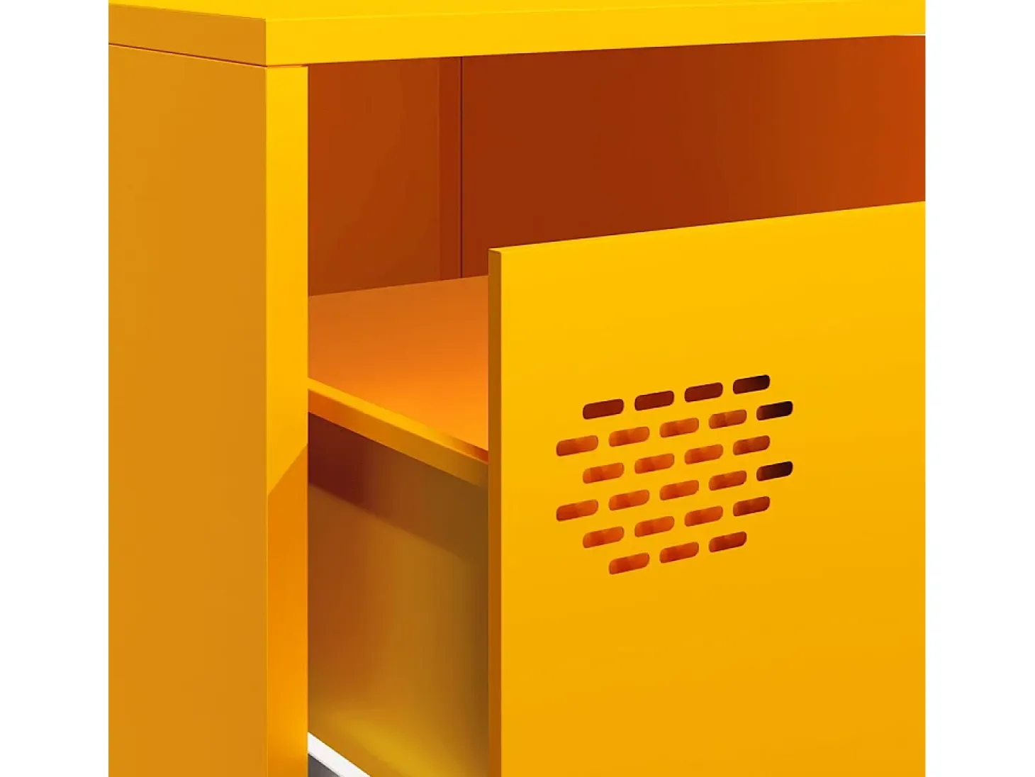 Mueble TV acero laminado en frío amarillo mostaza 202x39x43,5cm