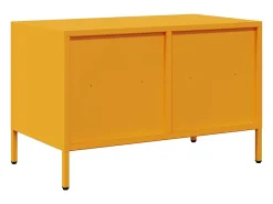 Mueble TV acero laminado en frío amarillo mostaza 68x39x43,5 cm