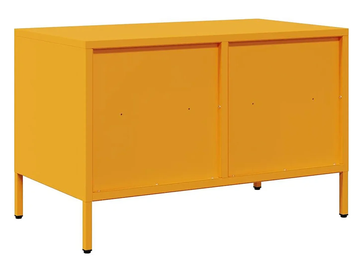 Mueble TV acero laminado en frío amarillo mostaza 68x39x43,5 cm