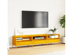 Mueble TV acero laminado en frío amarillo mostaza 202x39x43,5cm