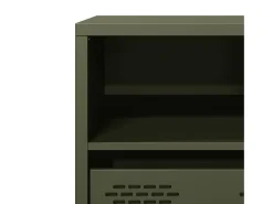 Mueble TV acero laminado en frío verde oliva 101,5x39x43,5 cm