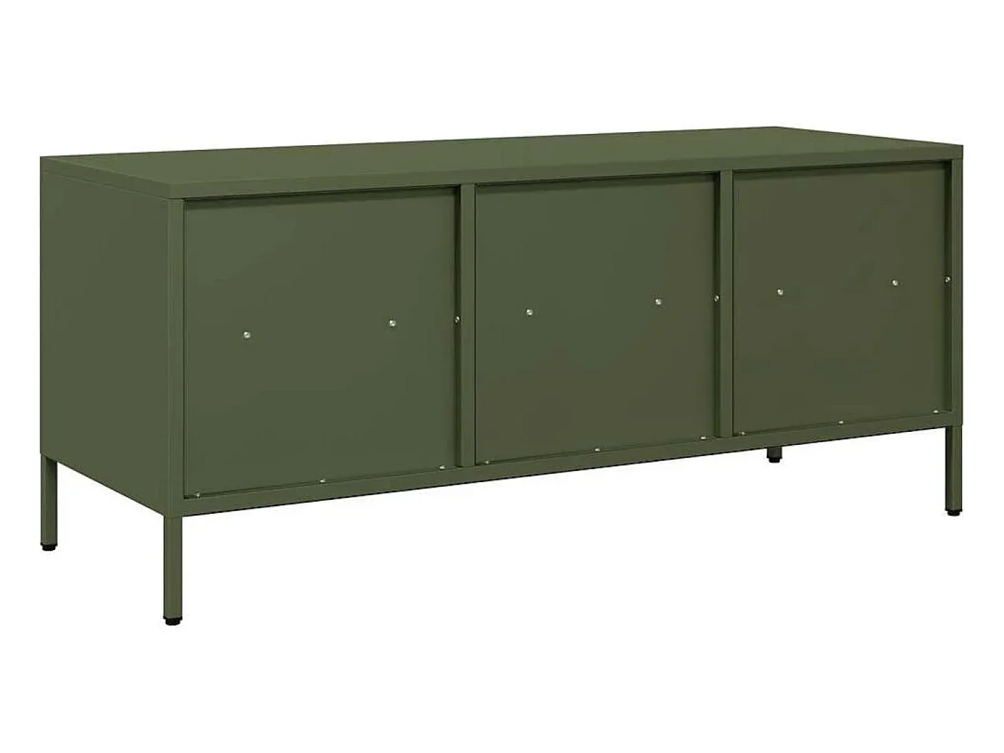Mueble TV acero laminado en frío verde oliva 101,5x39x43,5 cm