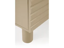 Mueble tv azul con relieve ondulado en las puertas