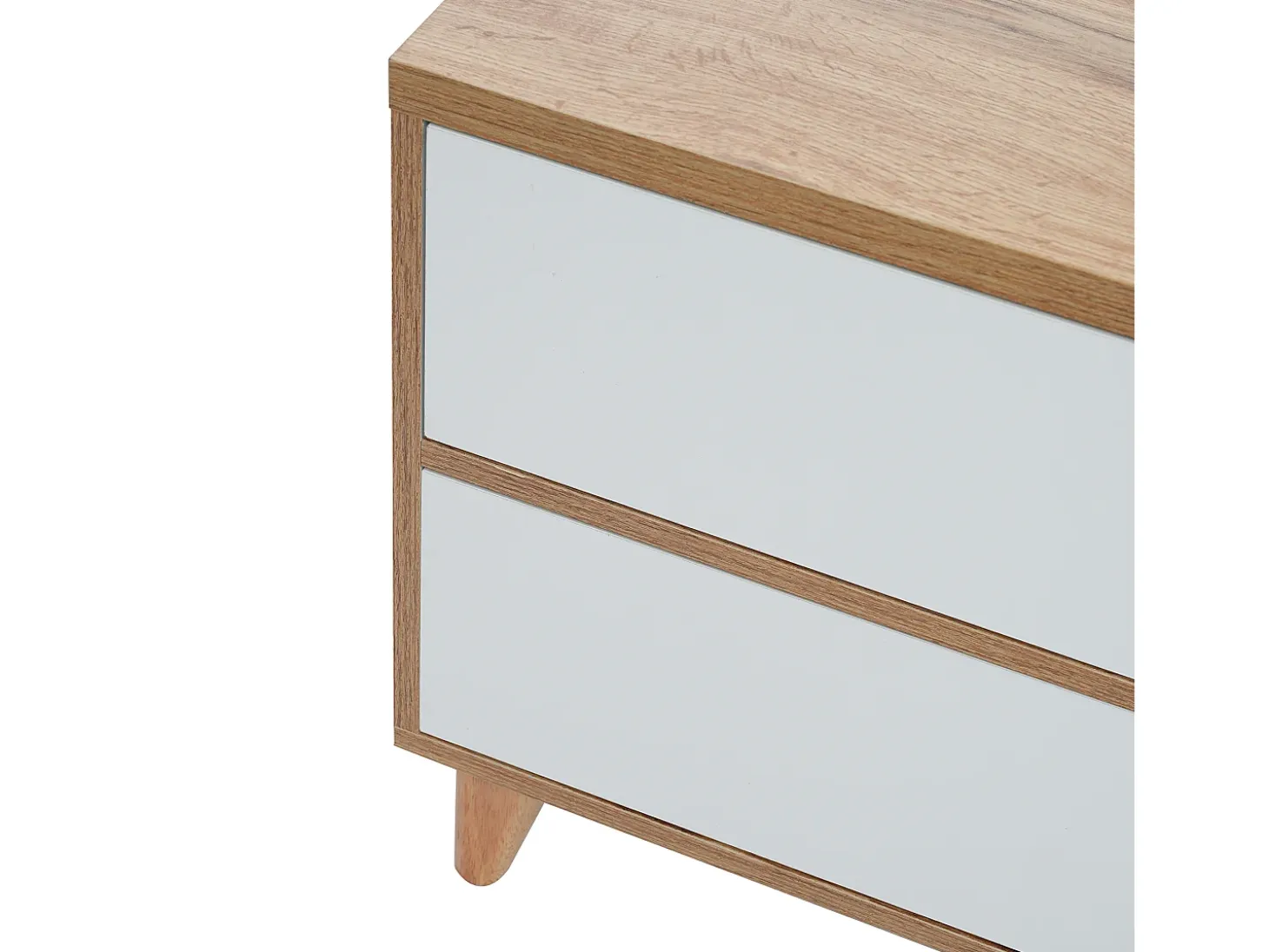 Mueble TV blanco y madera con 5 puertas, 175x37x51 cm, MDF