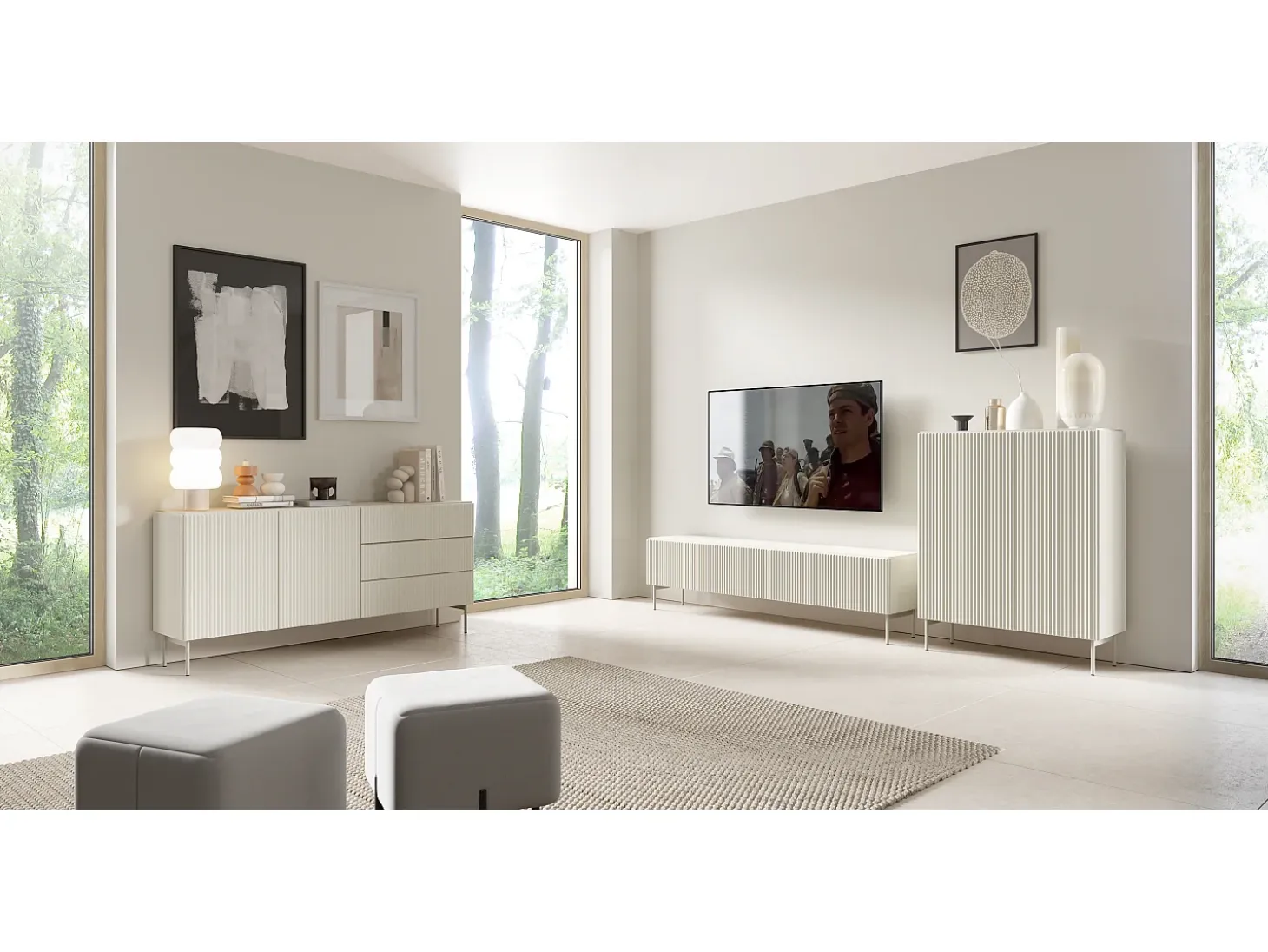Mueble TV, cachemir, 195,2 x 51,2 x 39,8 cm