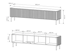 Mueble TV, cachemir, 195,2 x 51,2 x 39,8 cm