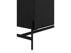 Mueble TV chapado en madera de fresno color negro con puertas en natural