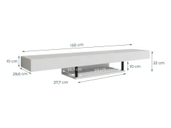 Mueble TV colgante para Salón comedor en Blanco 150x29,6x22cm Aydin