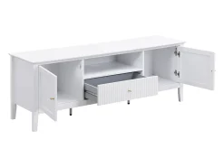 Mueble TV con 2 puertas, 1 cajón y 1 estante de MDF - Blanco - NARIVA