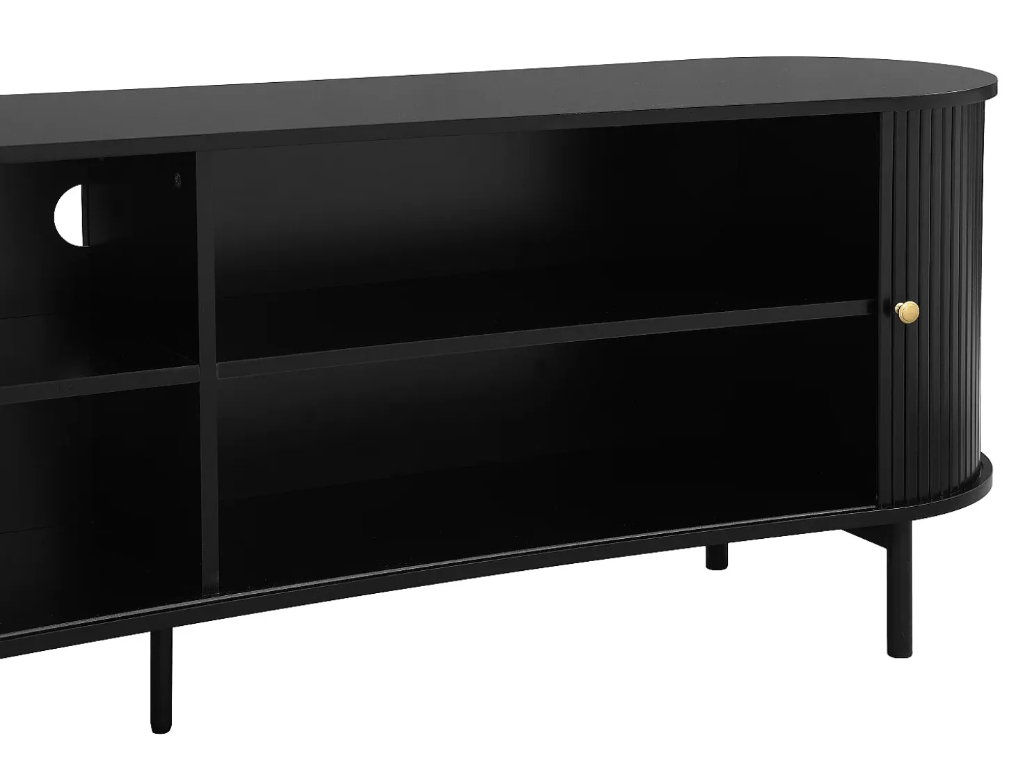 Mueble TV con 2 puertas correderas de MDF - Negro - SEVATO
