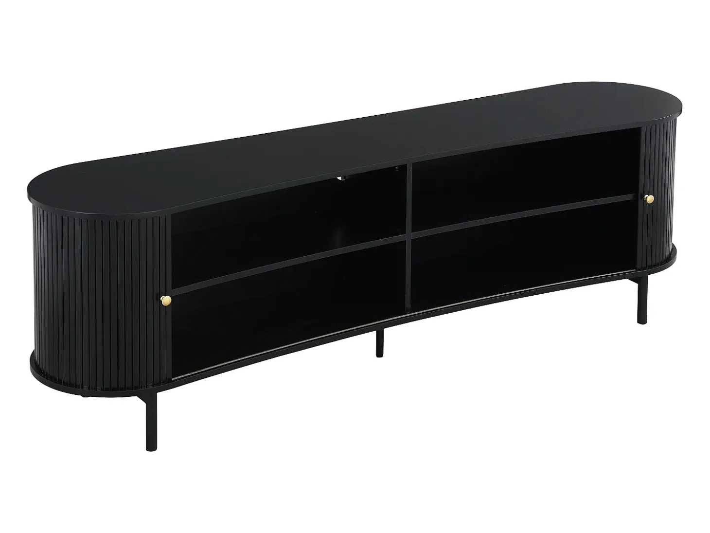 Mueble TV con 2 puertas correderas de MDF - Negro - SEVATO