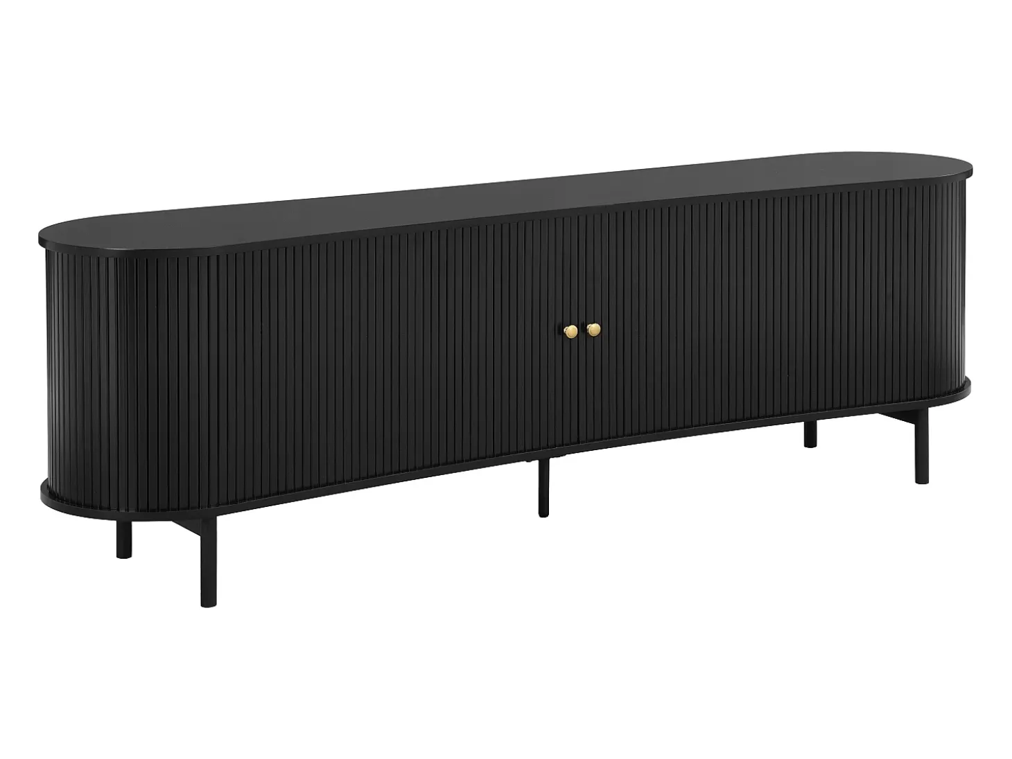 Mueble TV con 2 puertas correderas de MDF - Negro - SEVATO