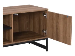 Mueble TV con 3 puertas y 2 estantes de MDF - Natural y negro - CARATANA