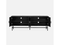 Mueble tv con efecto madera, 160cm negro