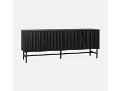 Mueble tv con efecto madera, 160cm negro