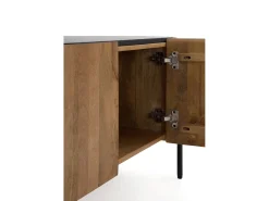Mueble TV con forma elíptica 4 puertas madera maciza de mango