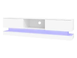 Mueble TV con LED 160 cm - 2 cajones y 1 compartimento abierto - apto para TV de 60" - Blanco