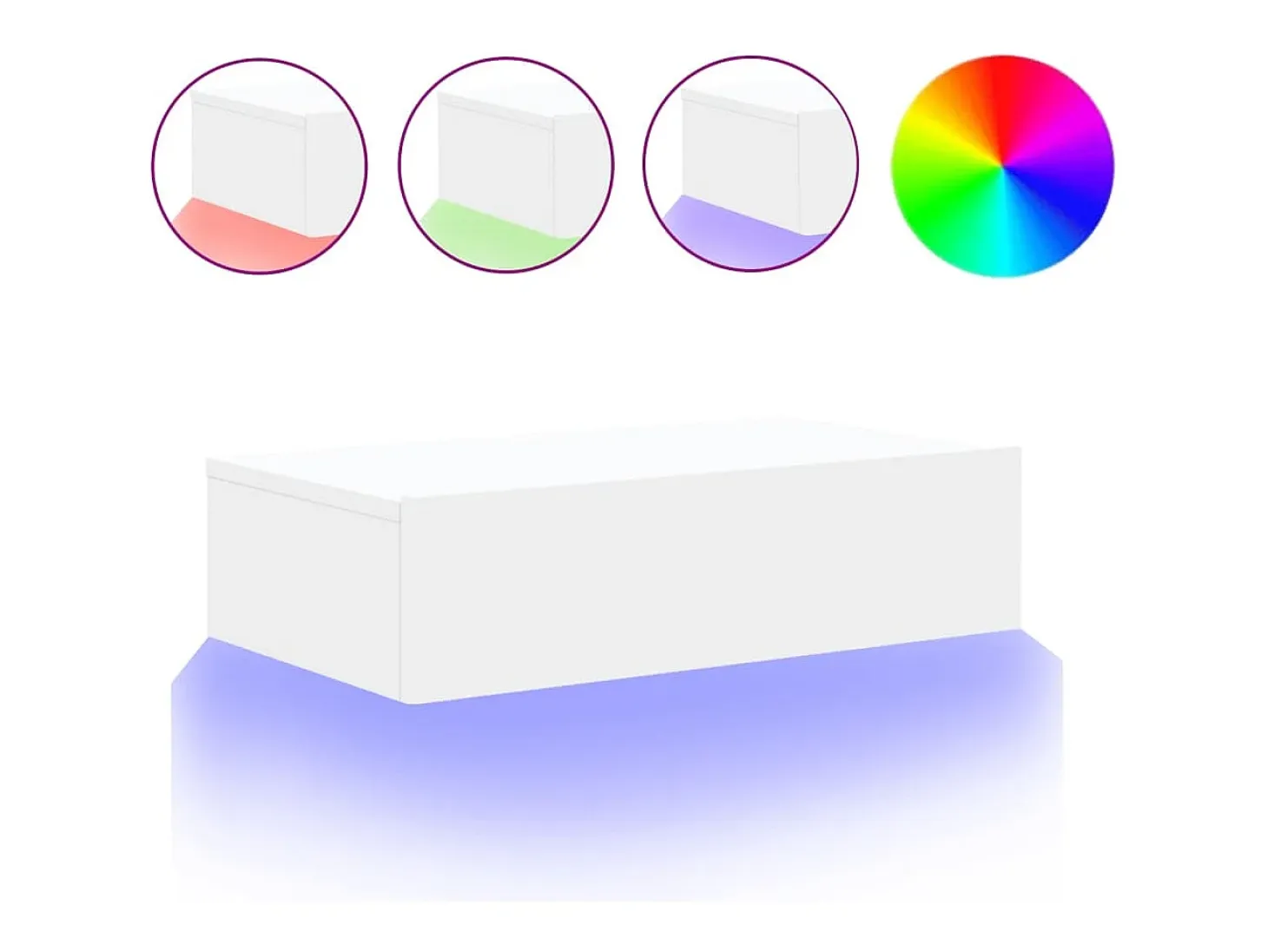 Mueble TV con luces LED blanco 60x35x15,5 cm YOE99253