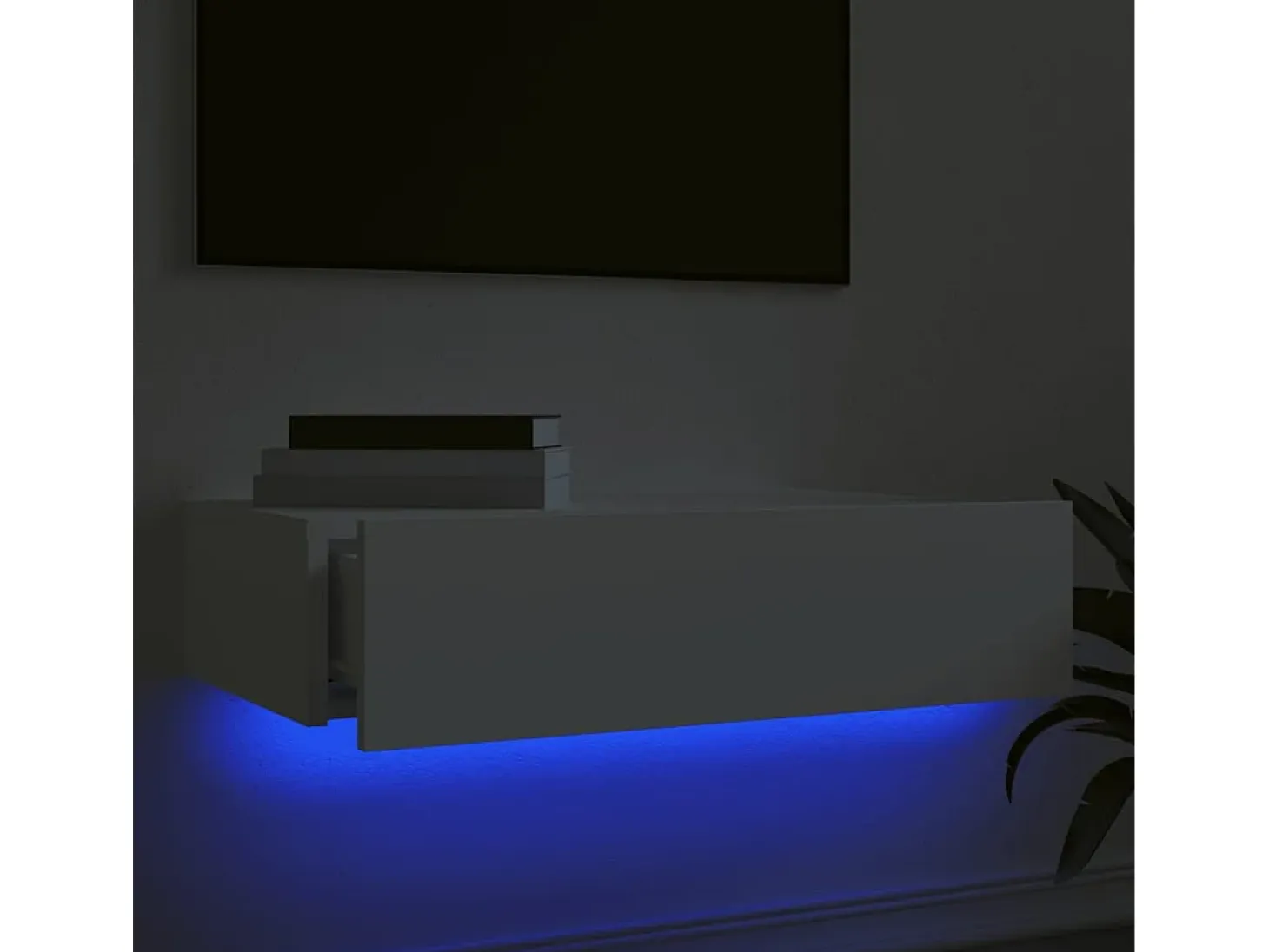 Mueble TV con luces LED blanco 60x35x15,5 cm YOE99253