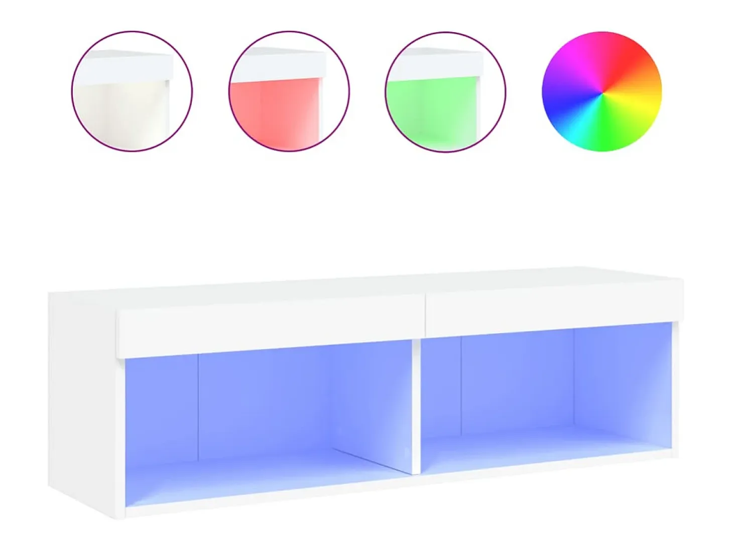 Mueble TV con luces LED blanco 100x30x30 cm YOE12930