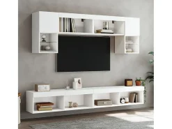 Mueble TV con luces LED blanco 100x30x30 cm YOE12930
