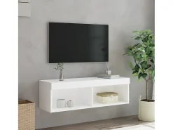 Mueble TV con luces LED blanco 100x30x30 cm YOE12930