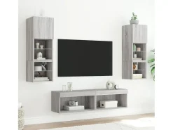 Mueble TV con luces LED gris Sonoma 60x30x30 cm YOE56712