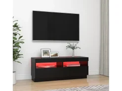 Mueble TV con luces LED negro 100x35x40 cm YOE62547