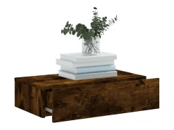 Mueble TV con luces LED roble ahumado 60x35x15,5 cm YOE34775