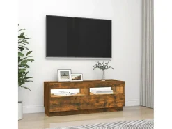Mueble TV con luces LED roble ahumado 100x35x40 cm YOE75662