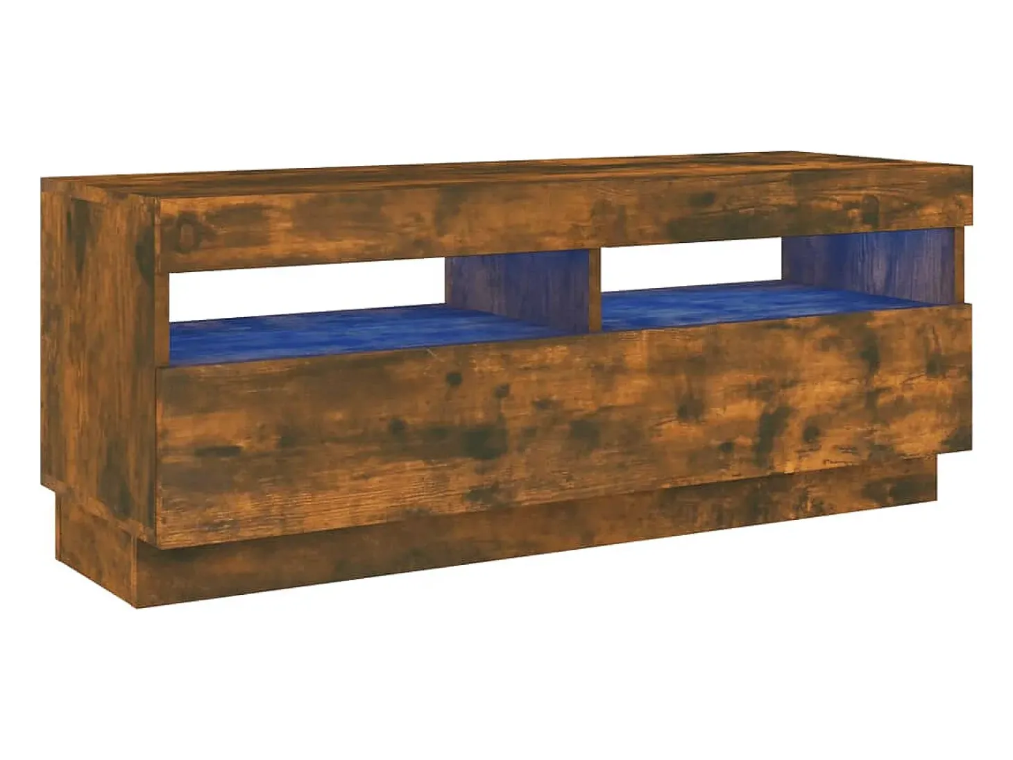 Mueble TV con luces LED roble ahumado 100x35x40 cm YOE75662
