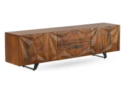 Mueble TV de 2 puertas y 2 cajones en madera maciza de mango