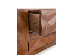 Mueble TV de 2 puertas y 2 cajones en madera maciza de mango