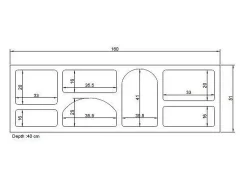 Mueble TV de diseño con 7 huecos - Efecto mármol beige - LUELA
