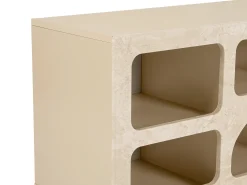 Mueble TV de diseño con 7 huecos - Efecto mármol beige - LUELA