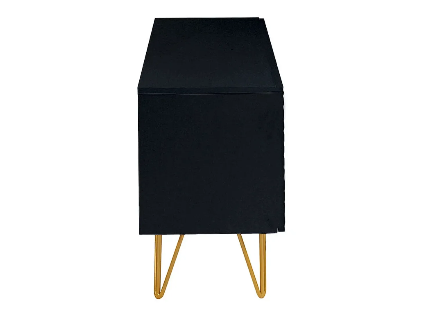 Mueble TV de diseño en negro y metal dorado 140 cm OZEN