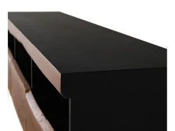 Mueble tv de madera de acacia natural y negra