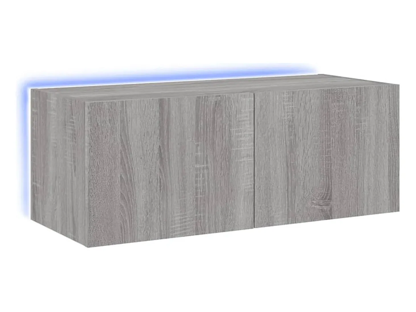 Mueble TV de pared con luces LED gris Sonoma 80x35x31 cm ES88240