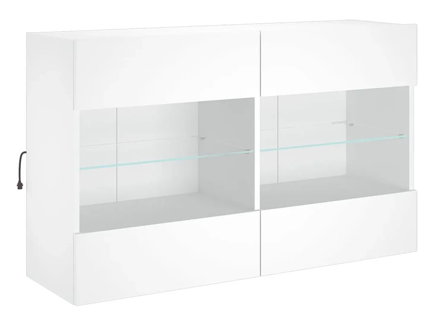 Mueble TV de pared con luces LED blanco 98,5x30x60,5 cm ES34360